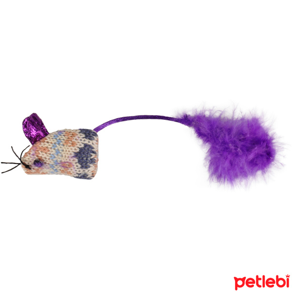 Flamingo Catnipli Tüylü Peluş Fare Kedi Oyuncağı 18cm (3'lü) (Karışık Renkli)