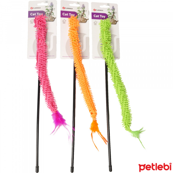 Flamingo Catnipli Kumaş Kedi Oltası 45cm (Karışık Renkli)