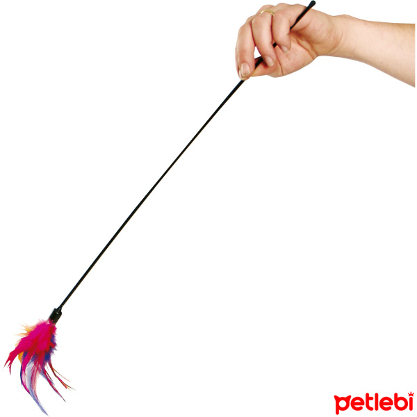 Flamingo Tüylü Olta Kedi Oyuncağı 59cm
