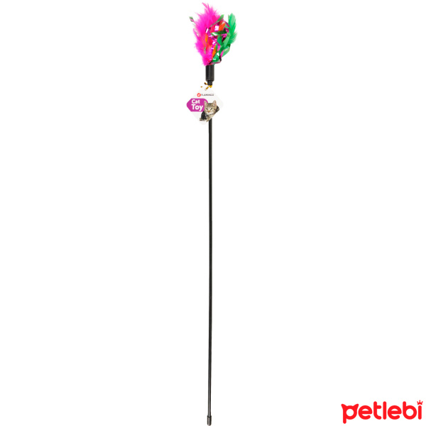 Flamingo Tüylü Olta Kedi Oyuncağı 59cm