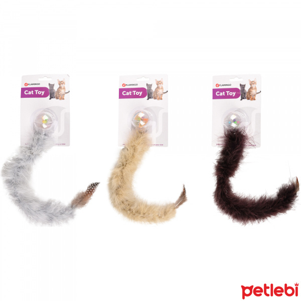 Flamingo Kitty Catnipli Çıngıraklı Tüylü Top Kedi Oyuncağı 45cm