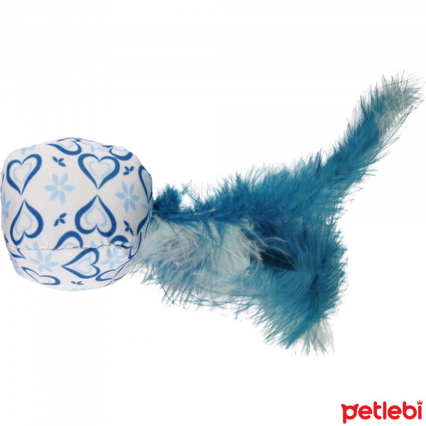 Flamingo Tüylü Top Kedi Oyuncağı 33cm (Mavi)