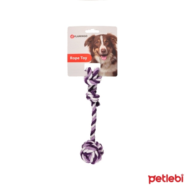 Flamingo Düğümlü Diş İpi Köpek Oyuncağı 60cm (Mor)