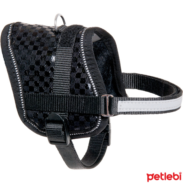 Flamingo Ayarlanabilir Köpek Göğüs Tasması 36-46cm/15mm (Siyah)