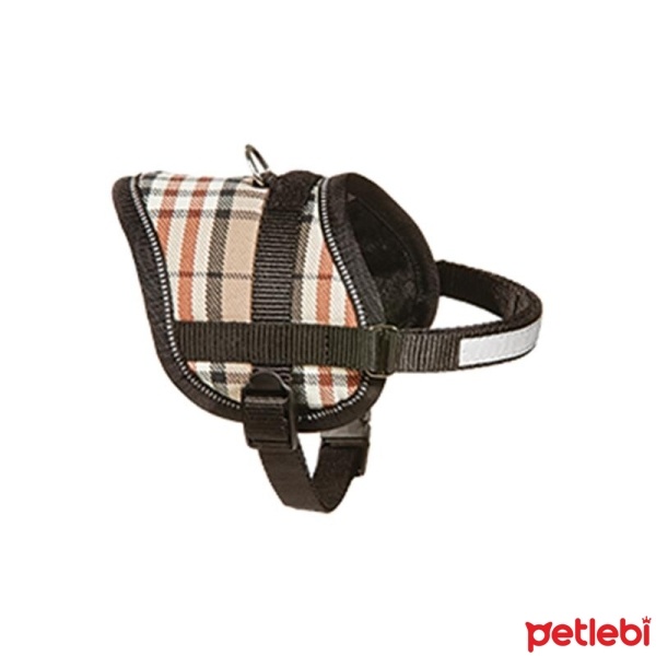 Flamingo Ayarlanabilir Köpek Göğüs Tasması 26-35cm/15mm (Ekose Desenli)