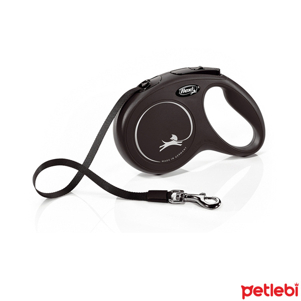Flexi New Classic Otomatik Şerit Gezdirme Kayışı 5m (Siyah) [M]