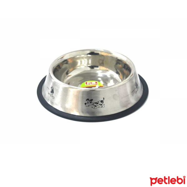 Flip Küçük Irk Köpekler için Figürlü Çelik Mama ve Su Kabı 15cm 230ml