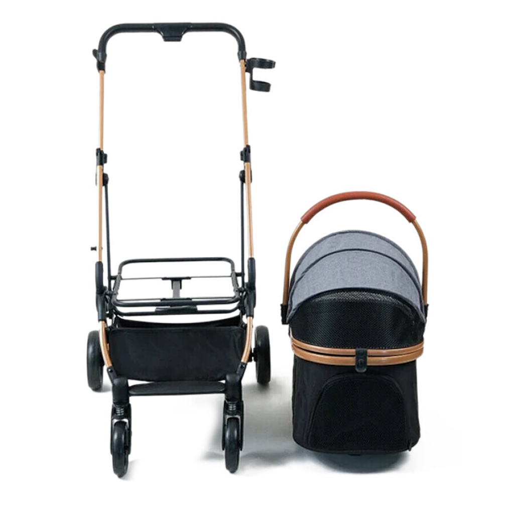 Flip Henan Benedict Kedi ve Küçük Irk Köpek Taşıma Arabası 30x67x110cm (Gri)