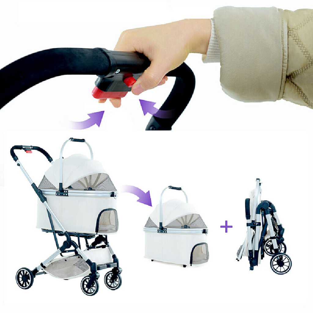 Flip Henan Benedict Kedi ve Küçük Irk Köpek Taşıma Arabası 30x67x110cm (Siyah)