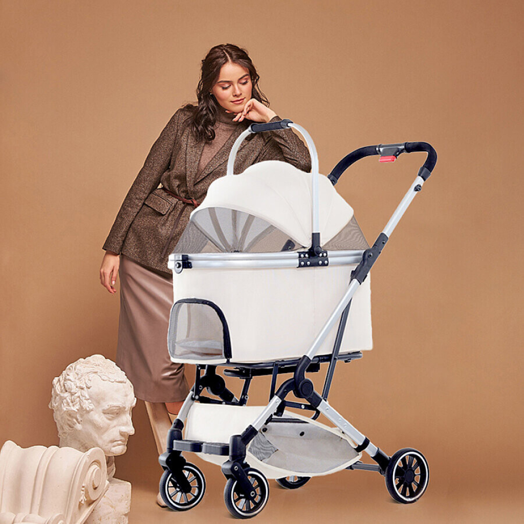 Flip Henan Benedict Kedi ve Küçük Irk Köpek Taşıma Arabası 30x67x110cm (Siyah)