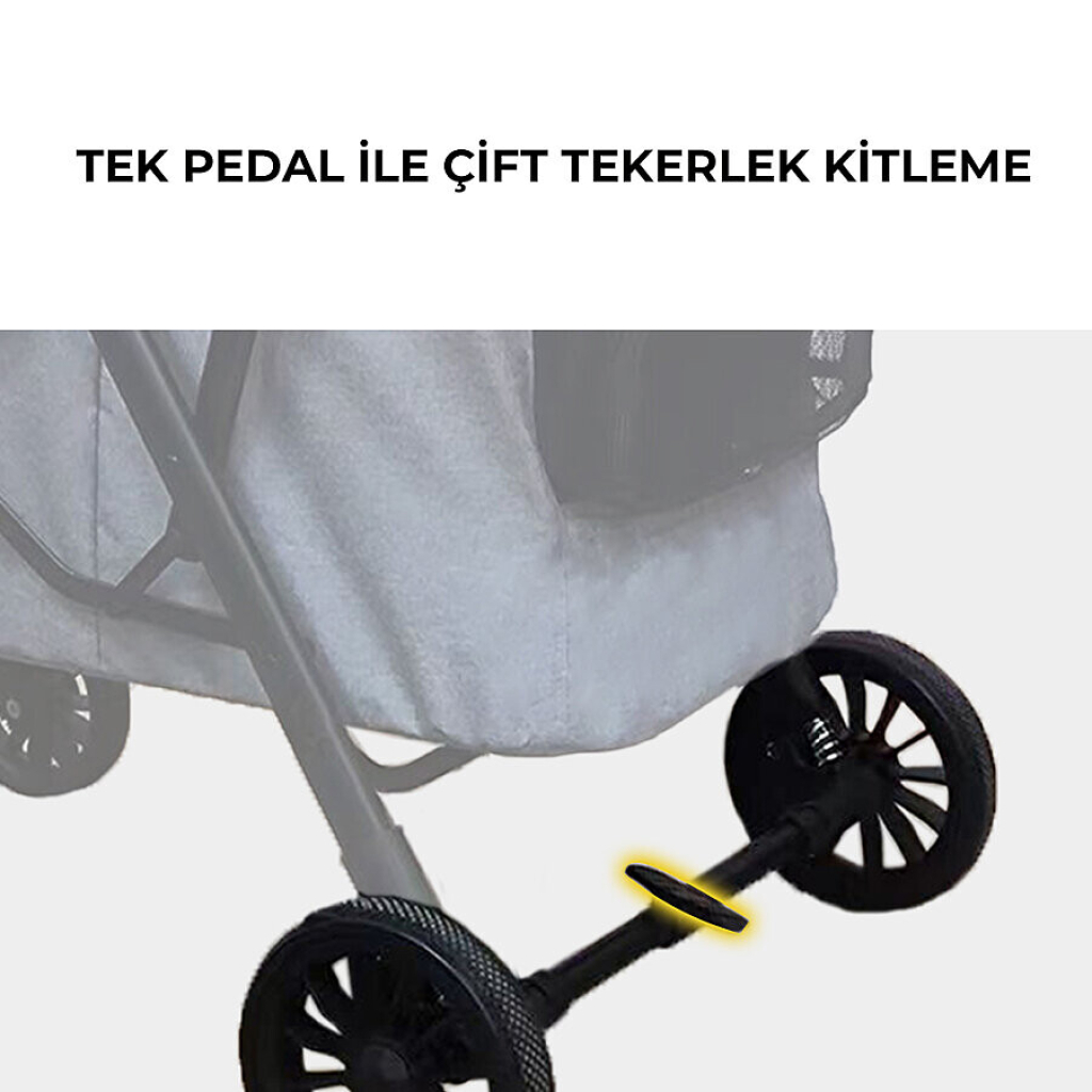 Flip Henan Benedict İki Katlı Kedi ve Küçük Irk Köpek Taşıma Arabası 50x80x105cm (Haki)