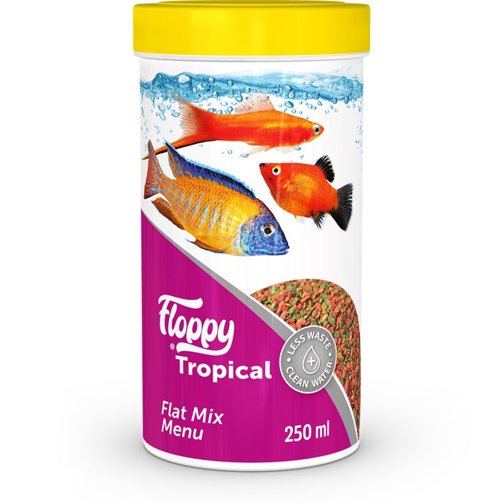 Floppy Tropical Flat Mix Tropikal Balıklar için Akvaryum Granül Yemi 250ml