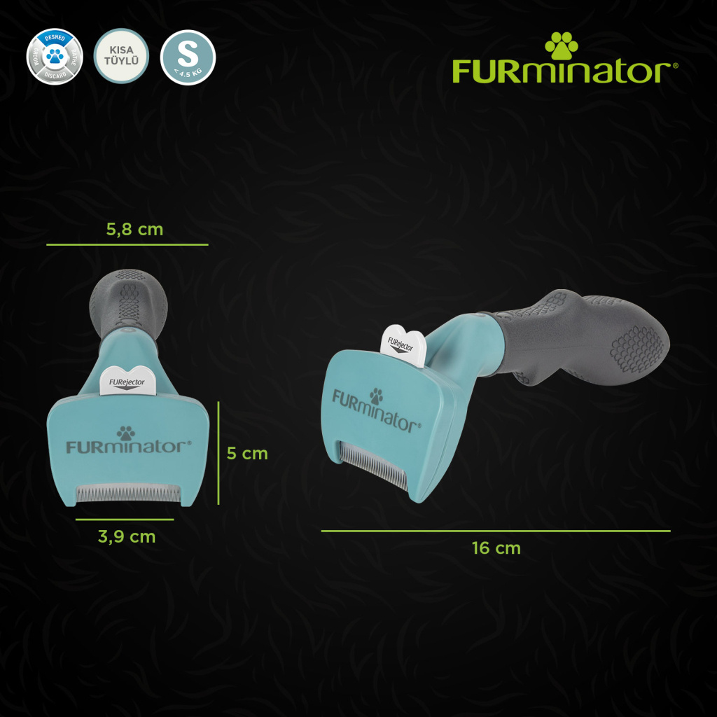 Furminatör Kısa Tüylü Kediler için Tüy Toplayıcı Kedi Tarağı 3,9cm [S]