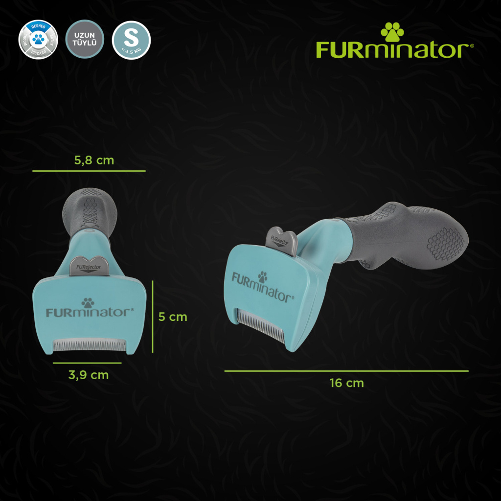 Furminatör Kısa Tüylü Kediler için Tüy Toplayıcı Kedi Tarağı 3,9cm [S]