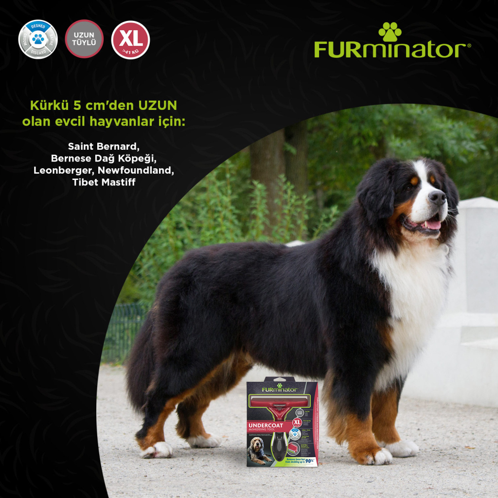 Furminator Büyük Irk Uzun Tüylü Köpek Tarağı [XL]