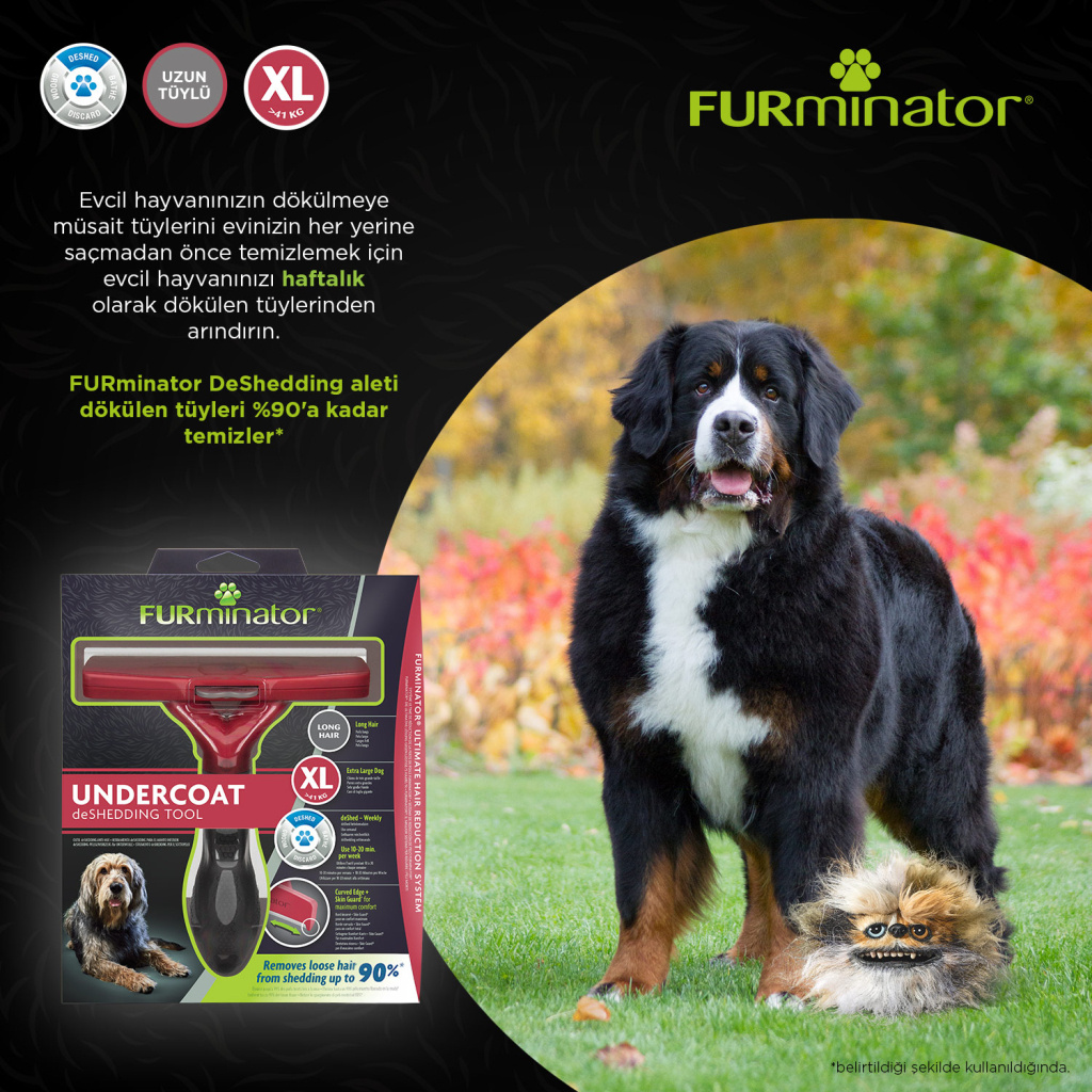 Furminator Büyük Irk Uzun Tüylü Köpek Tarağı [XL]