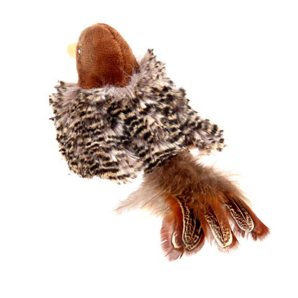 GiGwi Peluş Doğal Tüylü Kuş Kedi Oyuncağı