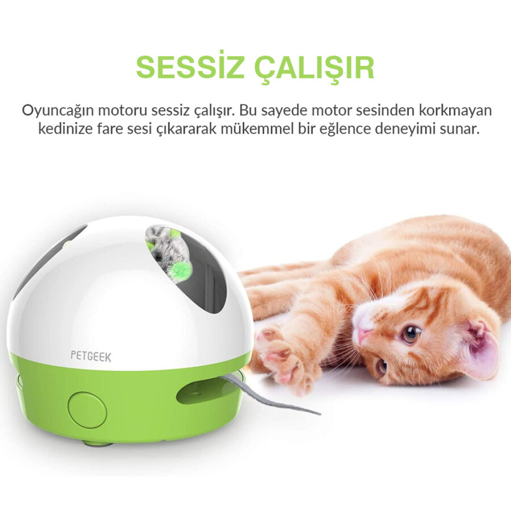GiGwi İnteraktif Sesli Saklanan Fare Kedi Oyuncağı 12cm