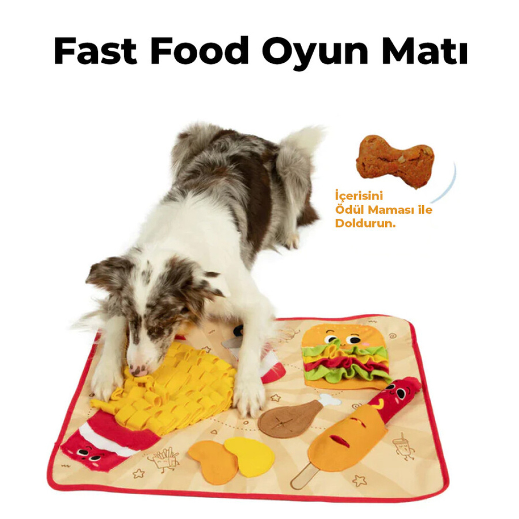 GiGwi Peluş Fast Food Kedi ve Köpek Oyun Matı 40x60cm