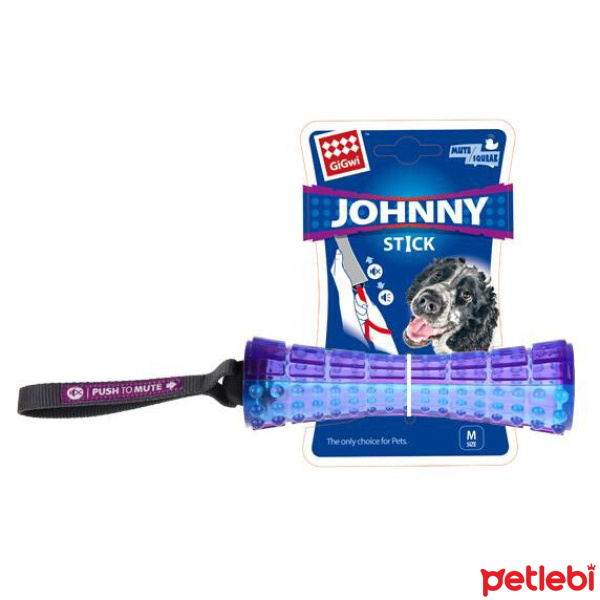 GiGwi Johnny Stick Ses Kontrollü Köpek Çiğneme Oyuncağı 20cm (Mor)