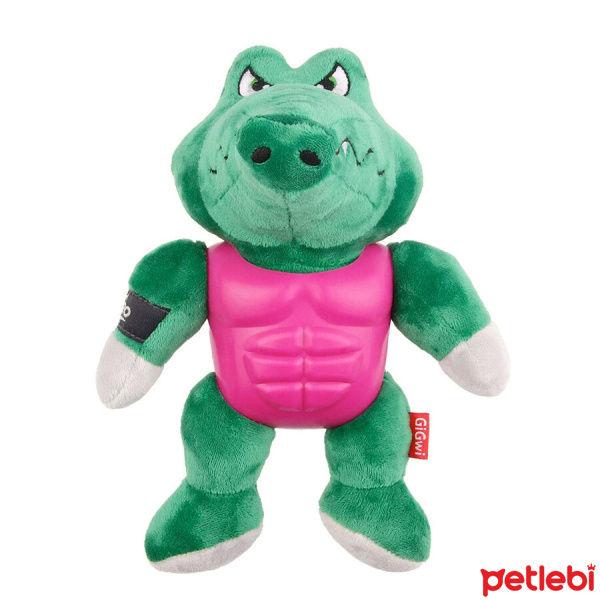 GiGwi Süper Kahraman Sesli Peluş Timsah Köpek Oyuncağı 20cm