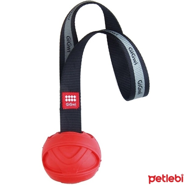 GiGwi Tutmalı Kauçuk Top Köpek Eğitim Oyuncağı 8x30cm (Kırmızı)