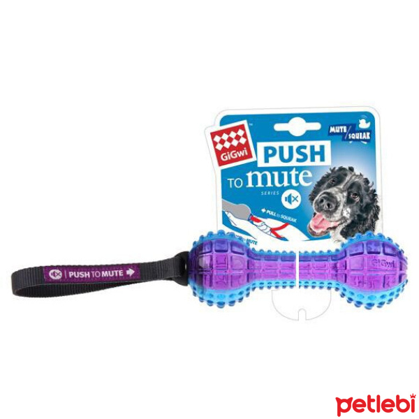 GiGwi Ses Kontrollü Dambıl Köpek Oyuncağı 18cm (Mor-Mavi)