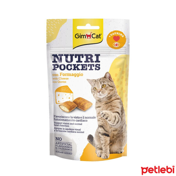GimCat Nutripockets Peynirli ve Taurinli Kedi Ödül Maması 60gr