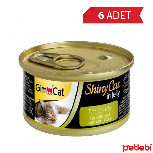 GimCat Shinycat Ton Balıklı ve Çimenli Kedi Konservesi 70gr (6 Adet)