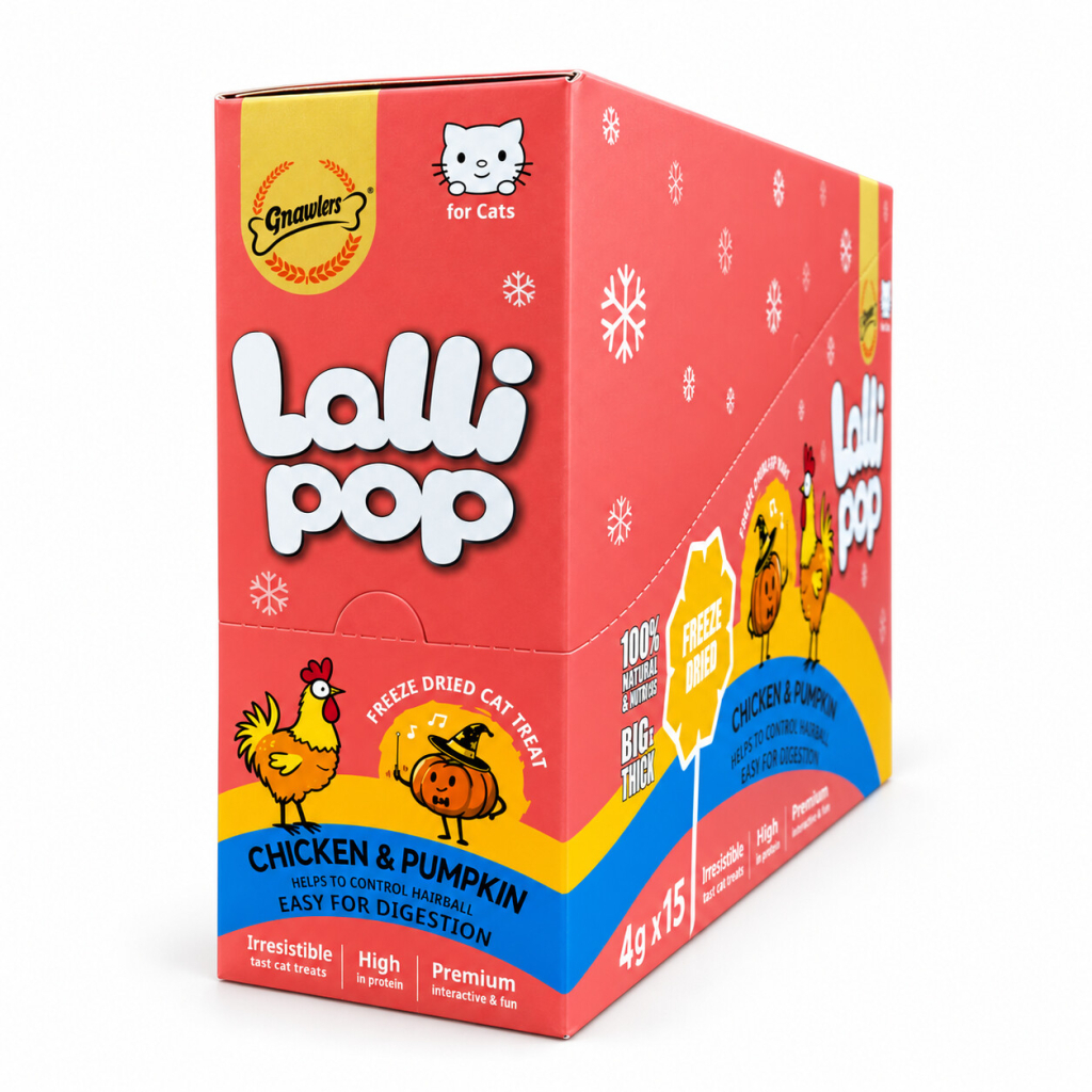 Gnawlers Dondurularak Kurutulmuş Tavuklu ve Bal Kabalıklı Lolipop Kedi Ödül Maması 4gr (15'li)
