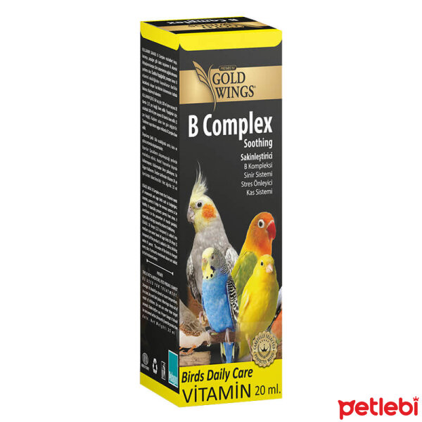 Gold Wings B Complex Kuşlar için Stres Önleyici Sıvı Vitamin 20ml