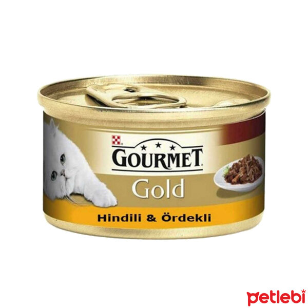 Gourmet Gold Parça Etli Hindili Ördekli Yetişkin Kedi Konservesi 85gr