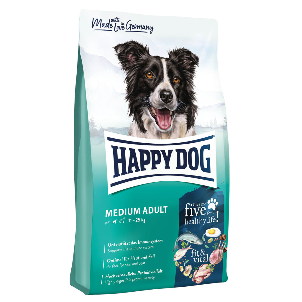 Happy Dog Fit Vital Kuzulu ve Kümes Hayvanlı Orta Irk Yetişkin Köpek Maması 12kg