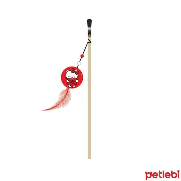 Hello Kitty® Figürlü Tüylü Olta Kedi Oyuncağı 40x8x8cm (Kırmızı)