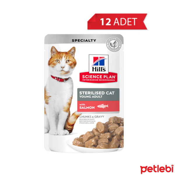 Hill's Pouch Somonlu Kısırlaştırılmış Kedi Konservesi 85gr (12 Adet)