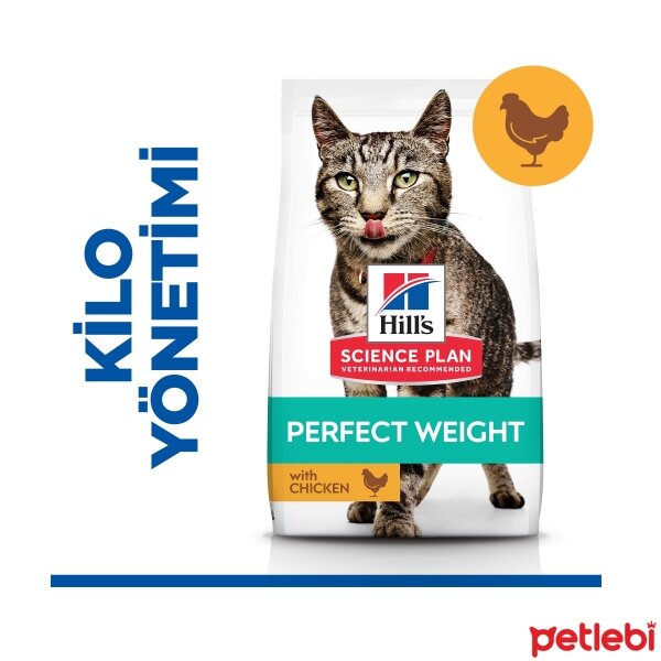 Hill's SCIENCE PLAN Perfect Weight Kilo Kontrolü için Tavuklu Yetişkin Kedi Maması 2,5kg