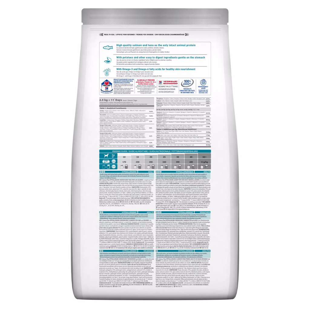 Hill's SCIENCE PLAN Hipoalerjenik Somonlu Orta Irk Yetişkin Köpek Maması 2,5kg