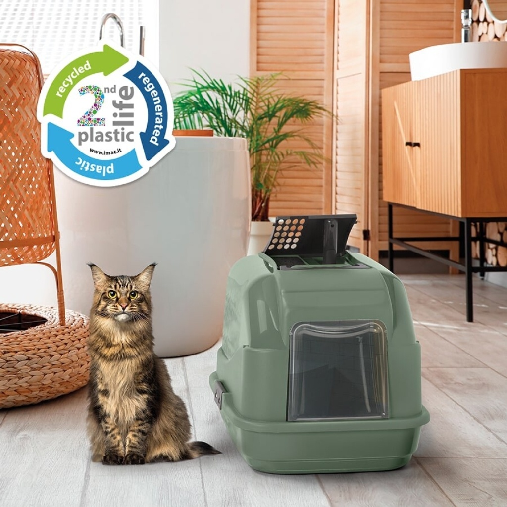 IMAC Easy Cat 2nd Life Kapalı Kedi Tuvaleti 50x40x40cm (Yeşil)