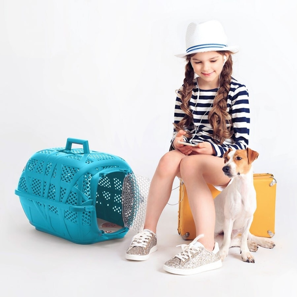 IMAC Carry Sport Kedi ve Küçük Irk Köpek Taşıma Çantası 48,5x34x32cm (Mavi)