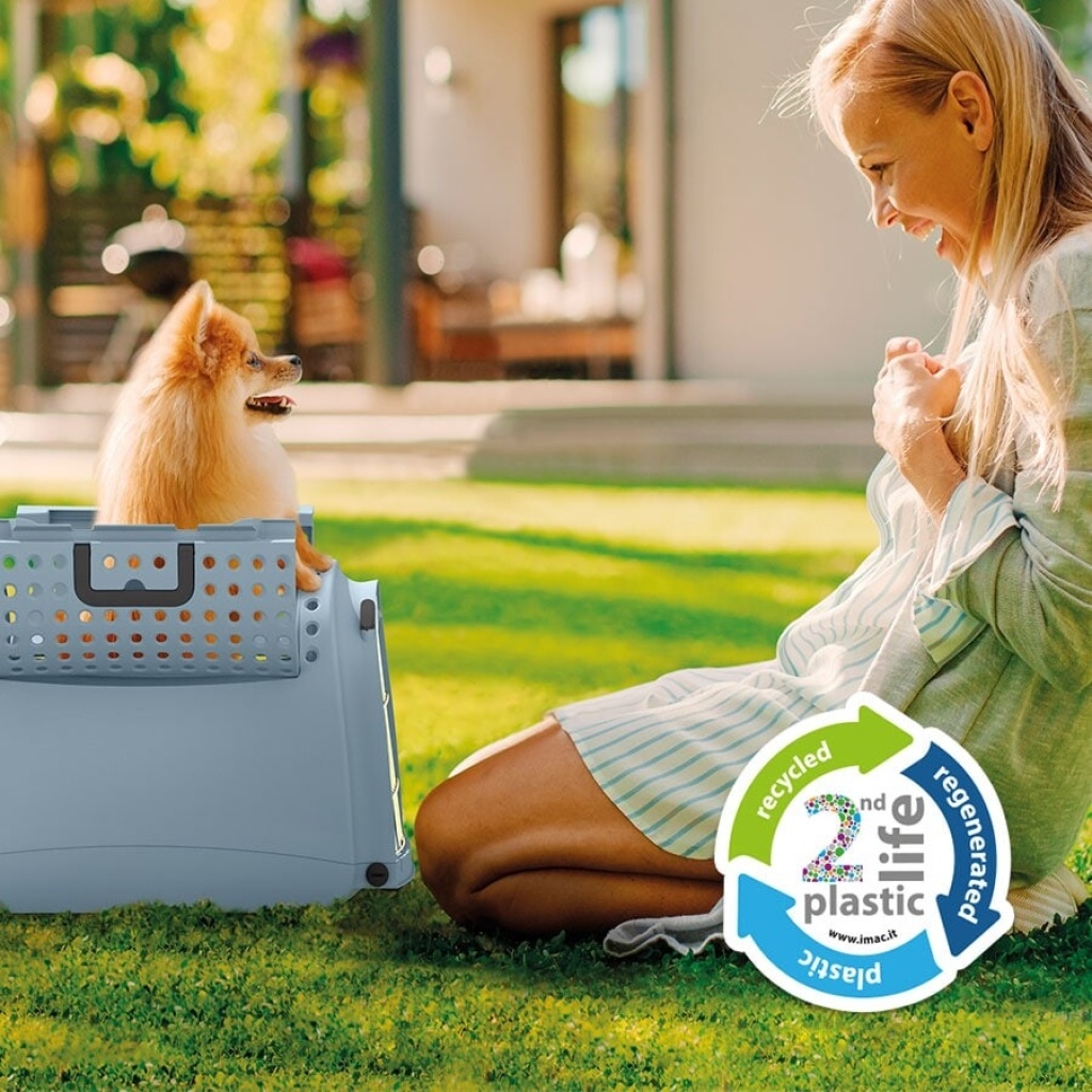 IMAC Linus Cabrio 2nd Life Üstü Açılır Kedi ve Küçük Irk Köpek Taşıma Çantası 52,5x32x34,5cm (Mavi)