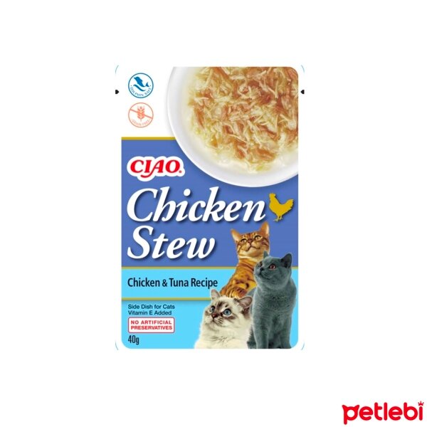 CIAO Stew Tavuklu ve Ton Balıklı Kedi Konservesi 40gr