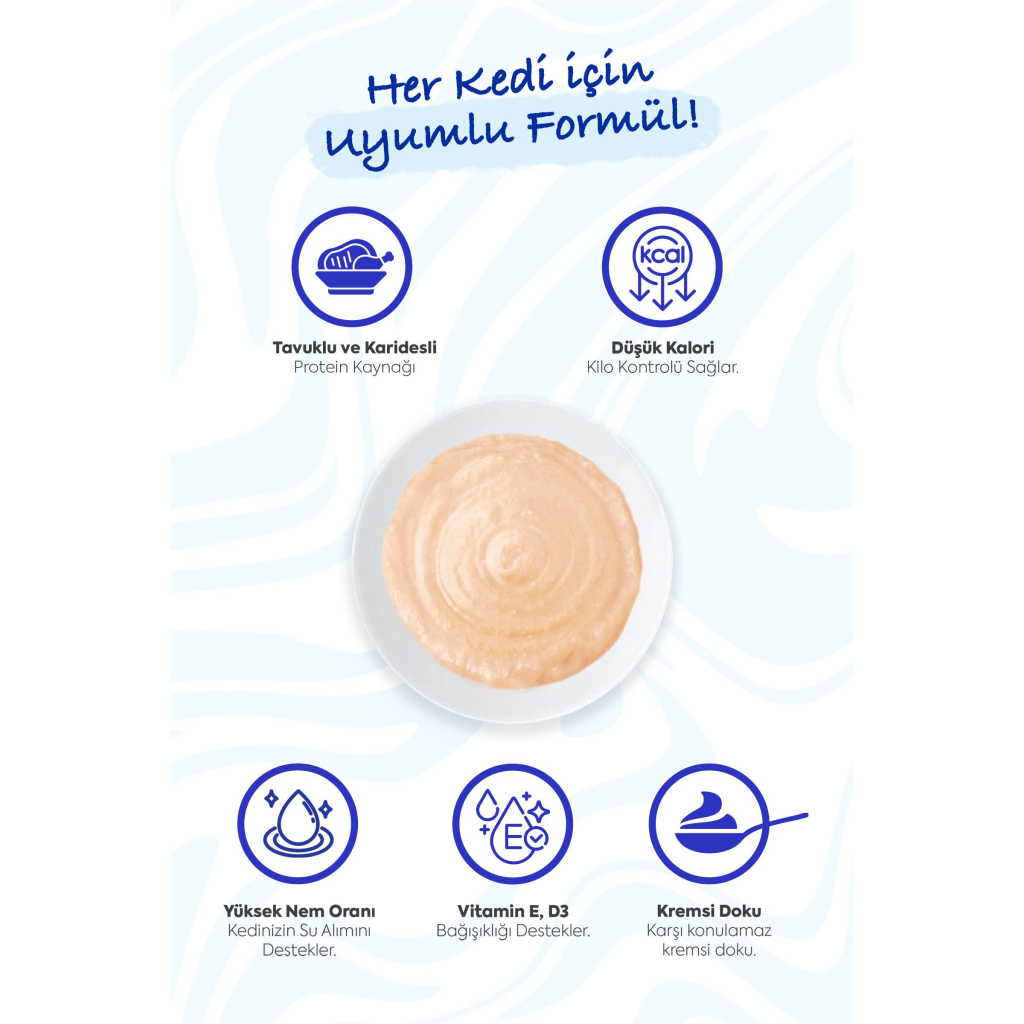 INABA CIAO Churu Cream Tavuklu ve Karidesli Krema Kedi Ödül Maması 14gr (4'lü)