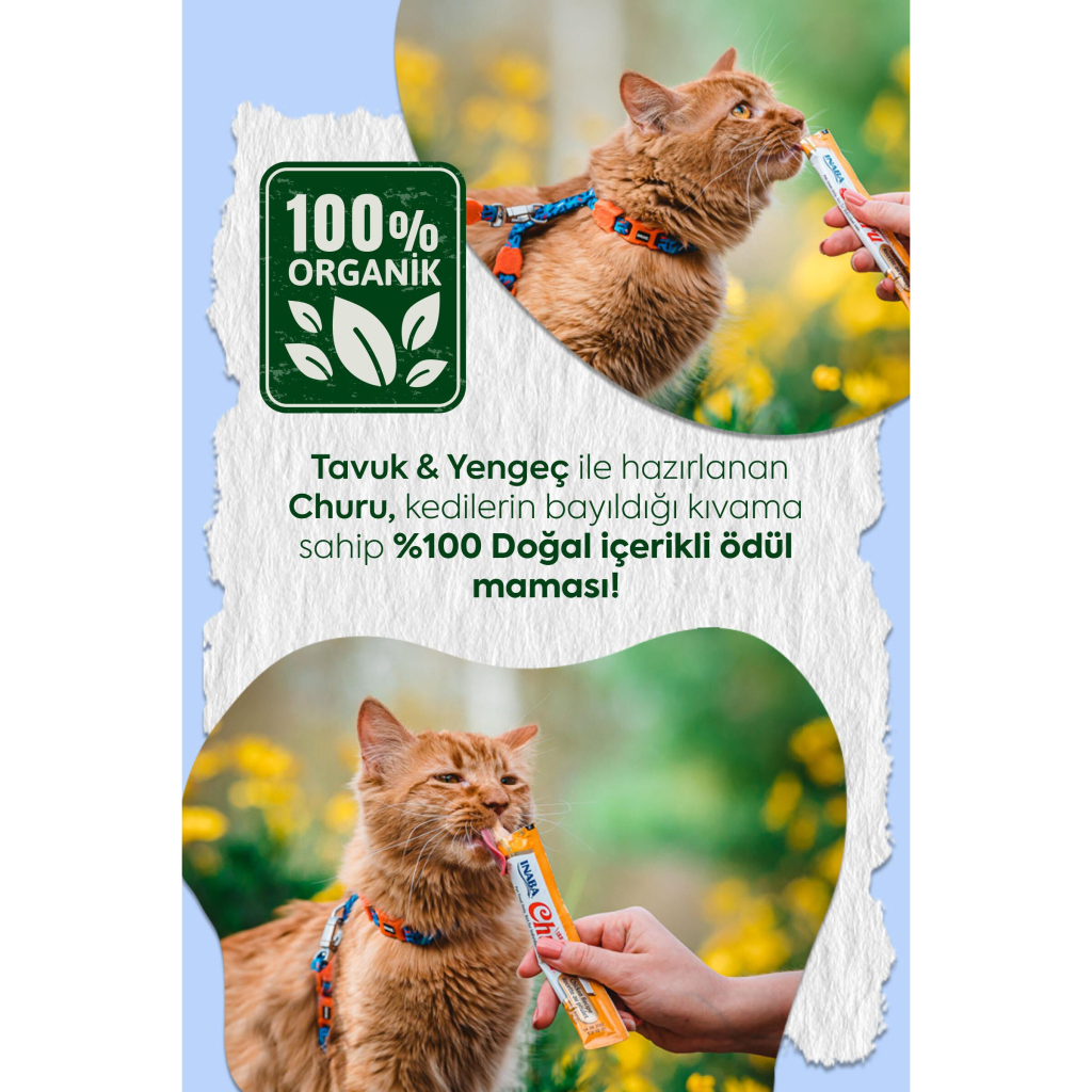 INABA CIAO Churu Cream Tavuklu ve Yengeçli Krema Kedi Ödül Maması 14gr (4'lü)