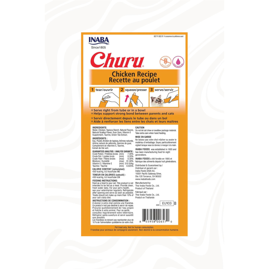 INABA CIAO Churu Cream Tavuklu Krema Kedi Ödül Maması 14gr (4'lü)