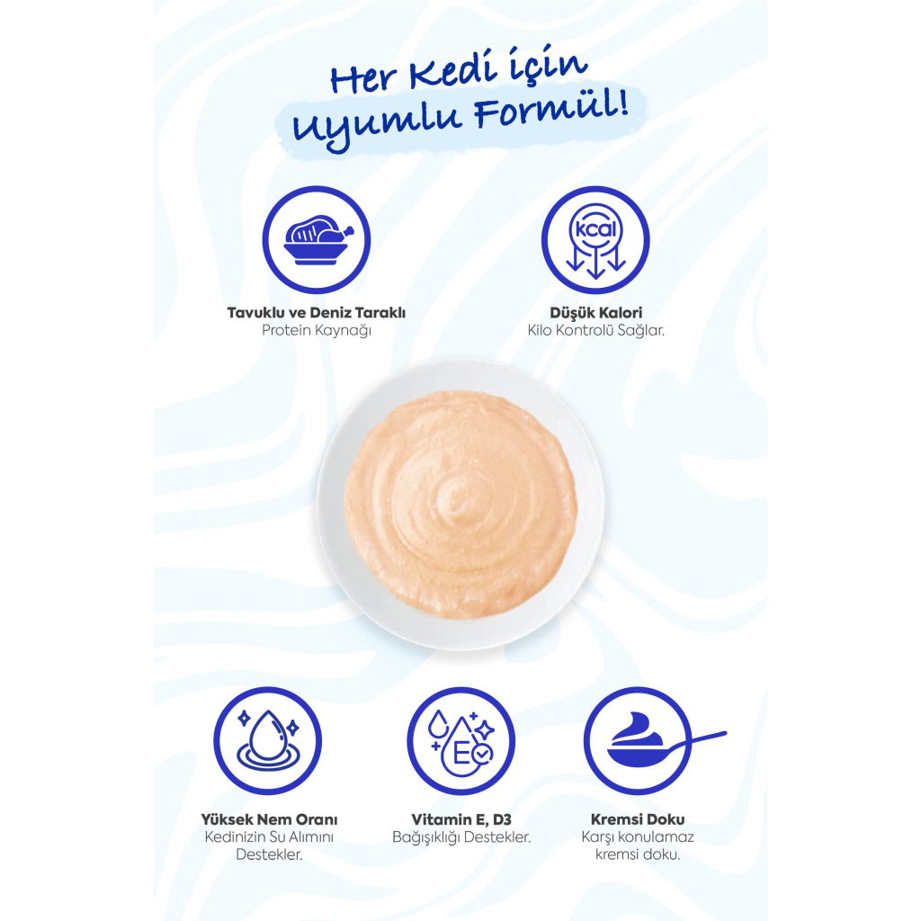 INABA CIAO Churu Cream Tavuklu ve Deniz Taraklı Krema Kedi Ödül Maması 14gr (4'lü)