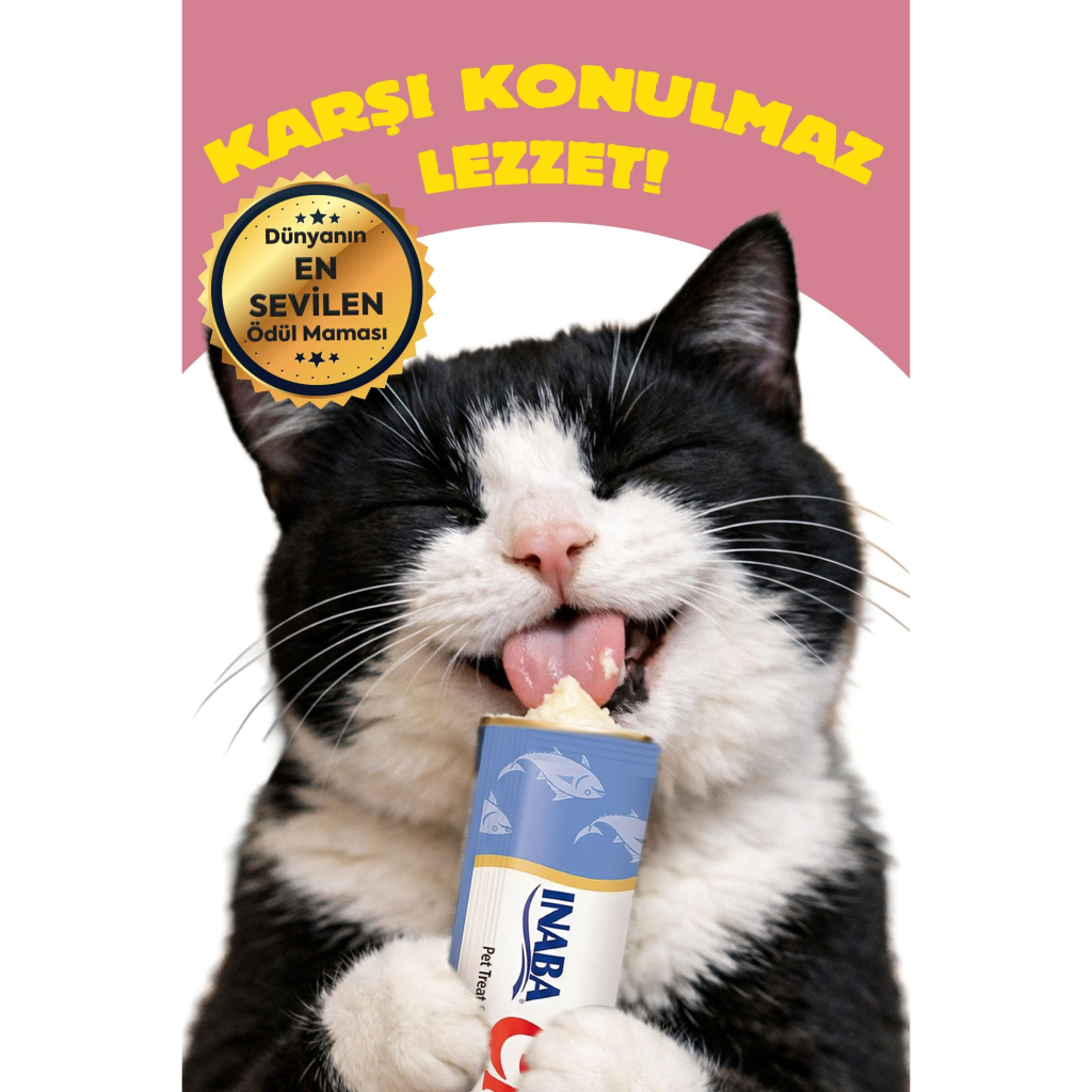 INABA CIAO Churu Cream Ton Balıklı ve Somonlu Krema Kedi Ödül Maması 14gr (4'lü)
