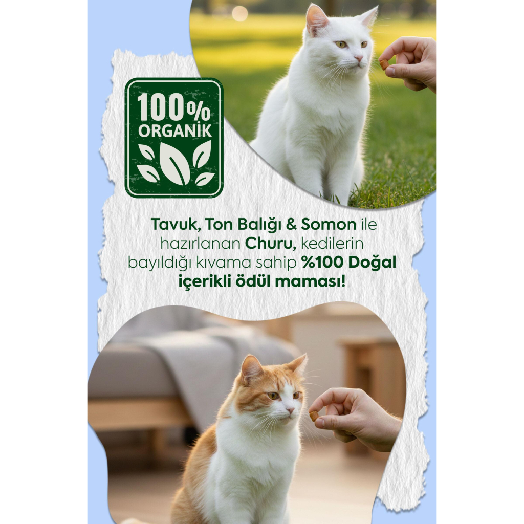 INABA CIAO Churu Bites Tavuk Sargılı Ton Balıklı ve Somonlu Kedi Ödül Maması 10gr (3'lü)