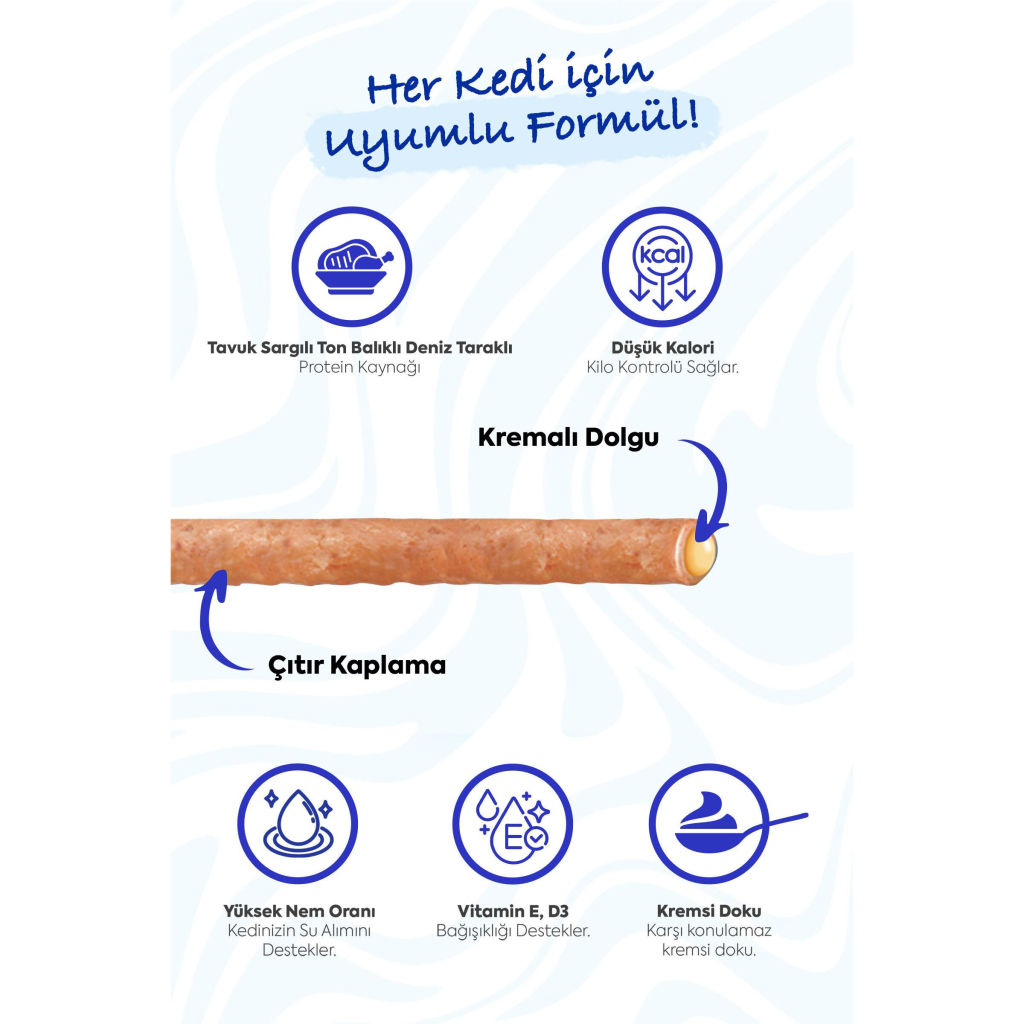 INABA CIAO Churu Rolls Tavuk Sargılı Deniz Taraklı ve Ton Balıklı Kedi Ödül Maması 10gr (4'lü)