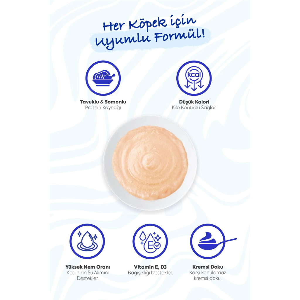 INABA CIAO Churu Cream Somonlu ve Tavuklu Sıvı Köpek Ödül Maması 20gr (8'li)