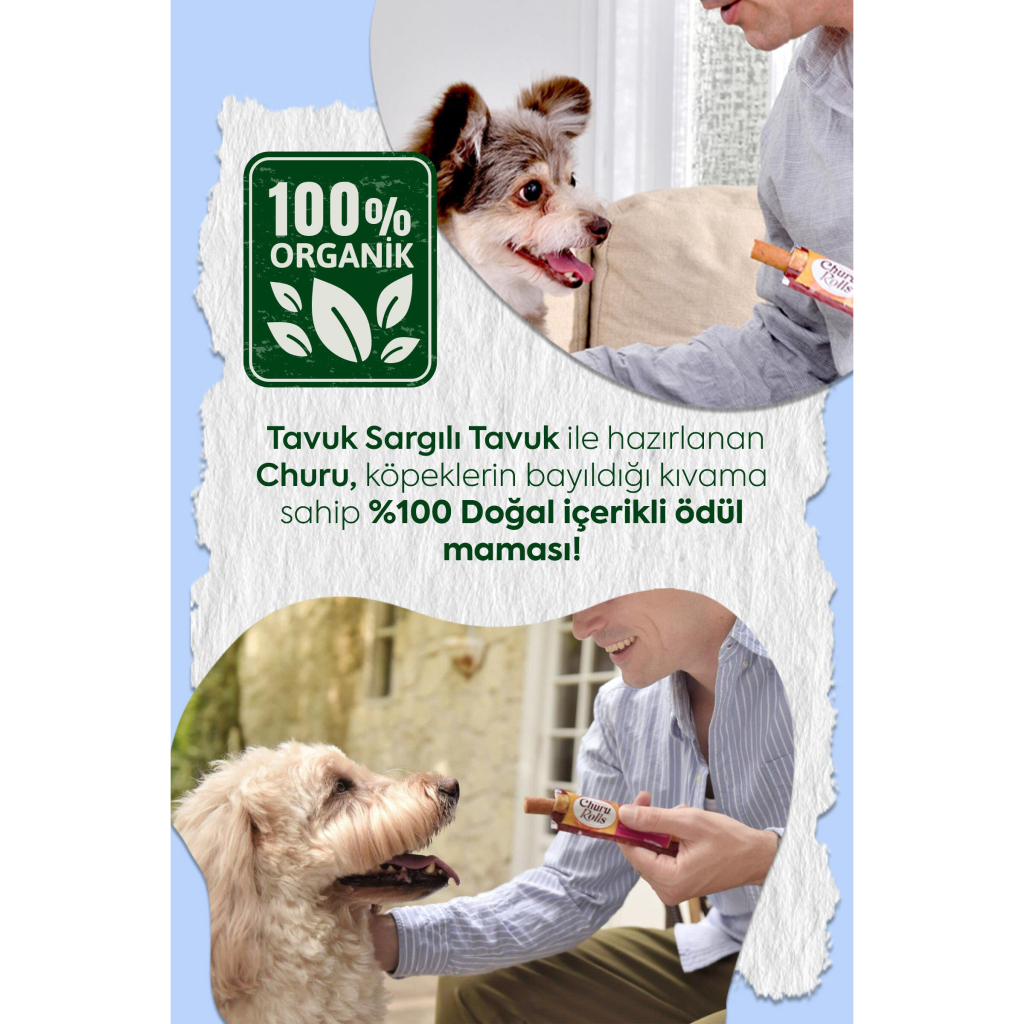 INABA Churu Rolls Tavuklu Çubuk Köpek Ödül Maması 12gr (8 Adet)